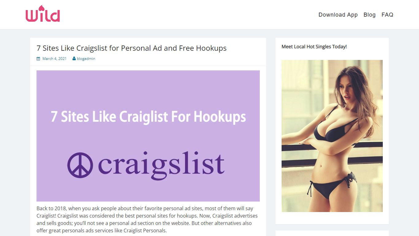 7 Sites Like Craigslist for Personal Ad and Free Hookups