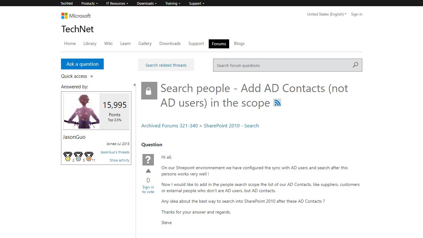 Search people - Add AD Contacts (not AD users) in the scope